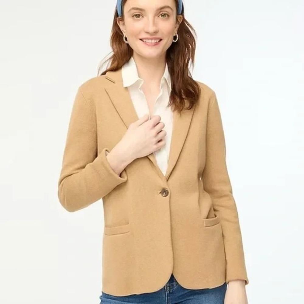 J. Crew Womens Schoolboy Sweater Blazer One Button Classic Fit Acorn Size 3X